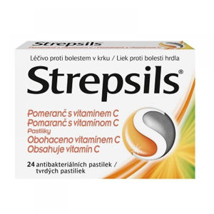 STREPSILS Pomeranč s vitamínem C 24 pastilek