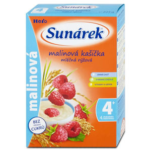 SUNAR Malinová kaše mléčná rýžová 225 g
