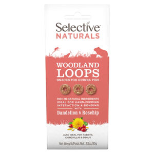 SUPREME Selective naturals snack woodland loops pampelišky a šípky 80 g, poškozený obal