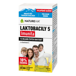 NATUREVIA Laktobacily 5 Imunita 66 kapslí, poškozený obal