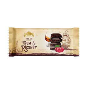 CARLA Tabulková čokoláda s rozinkami a rumovou příchutí 180 g