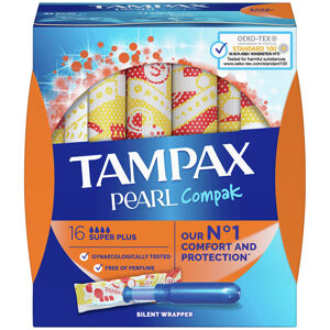 TAMPAX Compak Pearl Tampony s aplikátorem Super plus 16 ks