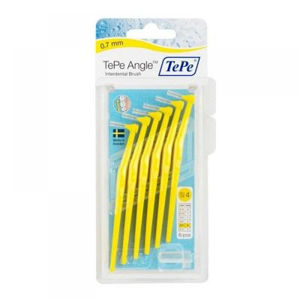 TEPE Mezizubní kartáčky Angle žluté 0,7 mm v blistru 6 ks