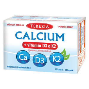 TEREZIA Calcium + vitamin D3 a K2 30 kapslí, poškozený obal