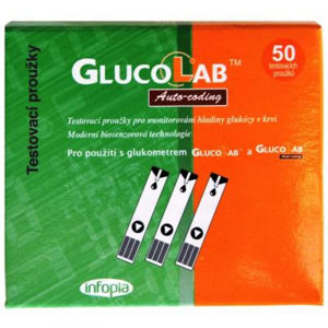 GLUCOLAB Testovací proužky pro glukometr GlucoLab 50 ks, poškozený obal