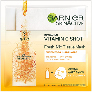 GARNIER Textilní maska s vitamínem C pro hydratovanou a zářivou pleť Fresh Mix 33 g