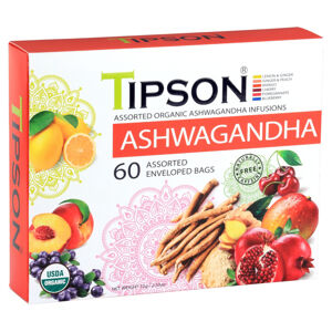 TIPSON Variace bylinných čajů s ashwagandhou a přírodním aroma BIO 60 sáčků