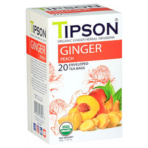 TIPSON Ginger peach bylinný čaj BIO 20 sáčků