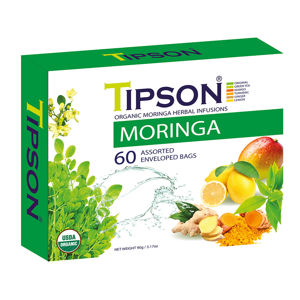 TIPSON Variace bylinných čajů s moringou a přírodním aroma BIO 60 sáčků