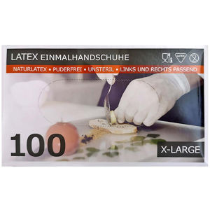 TOP GLOVE EUROPE GmbH Jednorázové latexové rukavice bílé XL 100 Ks