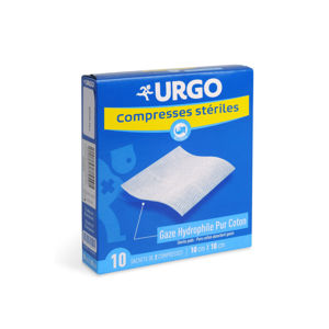 URGO Sterilní komprese bavlna 10 x 10 cm 10 sáčků á 2 ks