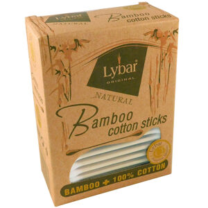 LYBAR Natural bamboo vatové tyčinky krabička 200 kusů