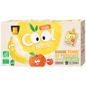 VITABIO ovocné BIO  kapsičky Cool Fruits jablko, banán a acerola 12 x 90 g