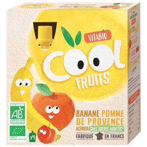 VITABIO ovocné BIO kapsičky Cool Fruits jablko, banán a acerola 4 x 90 g