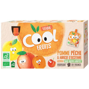 VITABIO ovocné BIO kapsičky Cool Fruits jablko, broskev, meruňka a acerola 12 x 90 g
