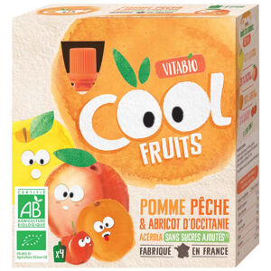 VITABIO ovocné BIO kapsičky Cool Fruits jablko, broskev, meruňka a acerola 4 x 90 g