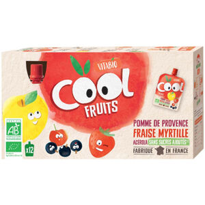 VITABIO ovocné BIO kapsičky Cool Fruits jablko, jahody, borůvky a acerola 12 x 90 g