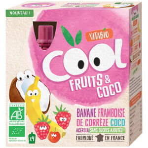 VITABIO ovocné BIO kapsičky Cool Fruits jablko, kokos, banán, maliny a acerola 4 x 85 g