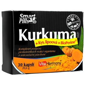 VITAHARMONY SmartPills Kurkuma + Kys. lipoová + BioPerine 30 kapslí