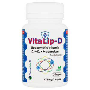 VITALIP-B Lipozomální vitamín D3 + K2 + Mg 30 kapslí
