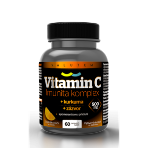 SALUTEM  Vitamin C 500mg Imunita kurkuma + zázvor 60 cucavých tablet