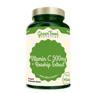 GREENFOOD NUTRITION Vitamin C 500 + extrakt ze šípků 60 kapslí