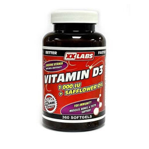 XXLABS Vitamin D3 1000 IU v oleji ze světlice barvířské 360 tobolek