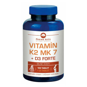 PHARMA ACTIV Vitamin K2 MK7 + D3 FORTE 1000 I.U. 125 tablet, poškozený obal