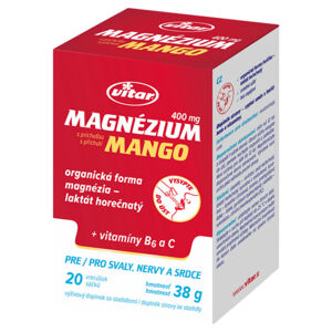 VITAR Magnézium 400 mg + vitamín B6 + vitamín C s příchutí mango 20 sáčků, poškozený obal
