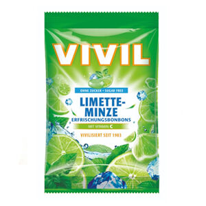 VIVIL Limetka peprmint a vitamín C drops bez cukru 120g