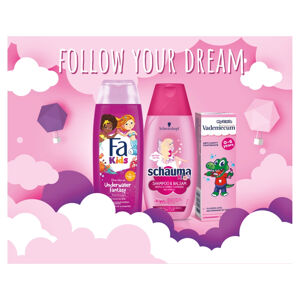 FA, SCHAUMA, VADEMECUM Dárkové balení pro holčičky sprchový gel, šampon, zubní pasta 250 ml + 250 ml + 50 ml