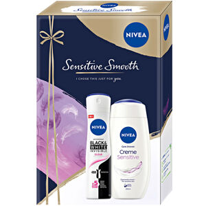 NIVEA Sensitive Smooth Sprchový gel 250 ml + antiperspirant 150 ml Dárkové balení