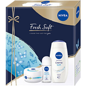 NIVEA Fresh Soft Sprchový gel 250ml + Roll-on 50ml + krém 100ml Dárkové balení