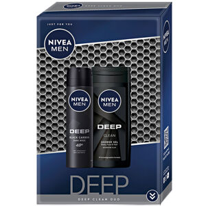 NIVEA Men Deep Clean Sprchový gel 250 ml + antiperspirant 150 ml  Dárkové balení