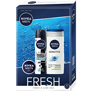 NIVEA Men Fresh&Care Sprchový gel 250ml + deodorant 150ml + krém 30ml Dárkové balení, poškozený obal