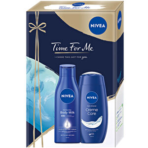 NIVEA Time For Me Tělové mléko 250ml + Sprchový gel 250ml Dárkové balení