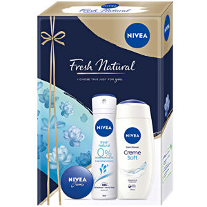 NIVEA  Fresh Natural Deodorant 150ml + Sprchový gel 250ml + krém 30ml Dárkové balení