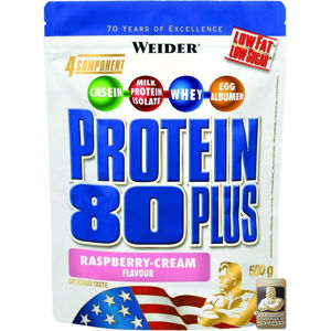 WEIDER Protein 80 plus příchuť malina a smetana 500 g