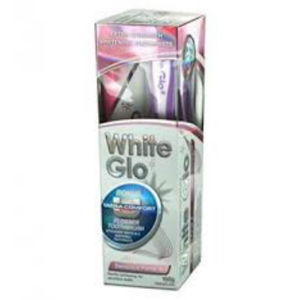 WHITE GLO Sensitive Forte 150 g  + plus kartáček na zuby a mezizubní kartáčky
