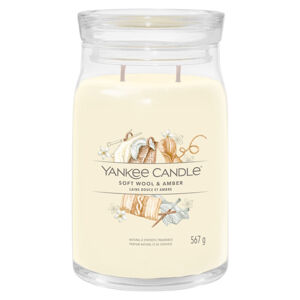 YANKEE CANDLE Signature sklo velké 2knoty Soft Wool & Amber 368 g