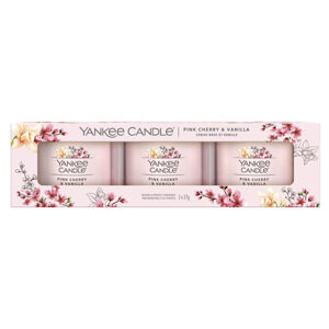 YANKEE CANDLE Votivní svíčka Pink Cherry & Vanilla 3 x 37 g