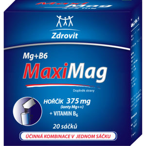 ZDROVIT MaxiMag hořčík 375 mg + vitamín B6 granulát 20 sáčků